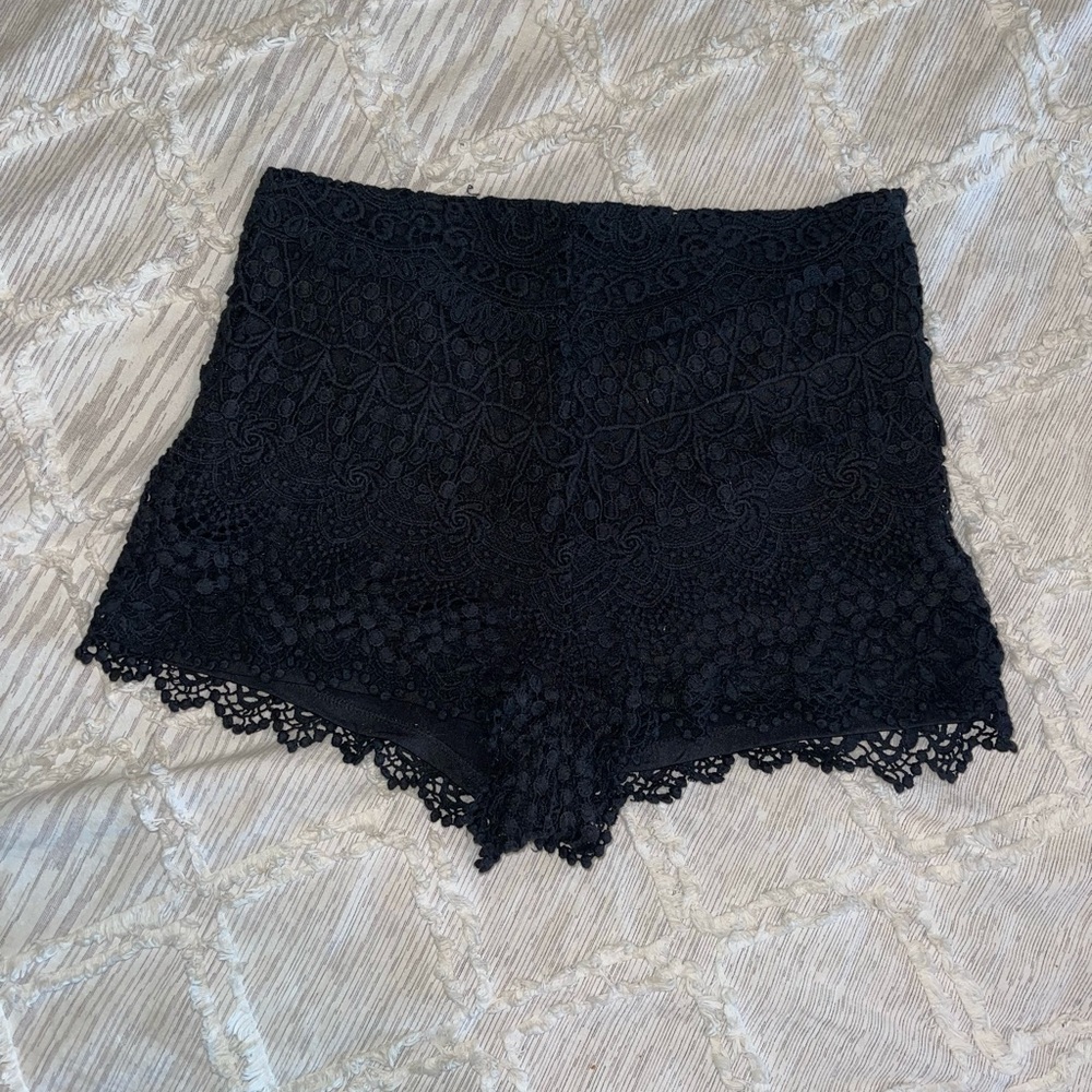 Black lace dressy shorts, good condition